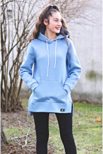 Predĺžená mikina MELLI - Light blue