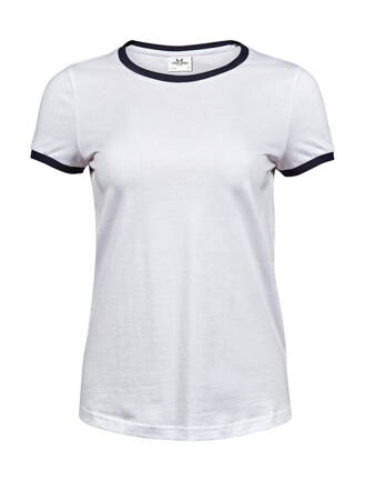 Dámske tričko Ringer Tee Jays - biela