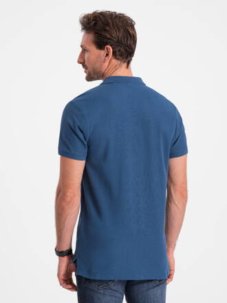 Men's plain polo shirt S1374 - dark blue