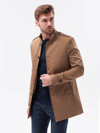 Men's mid-season coat C269 - dark beige