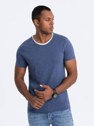 Men's plain t-shirt S1385 - dark blue