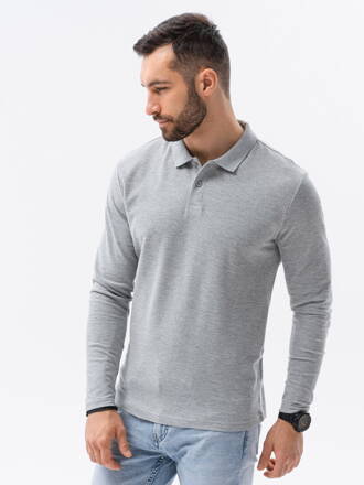 Men's plain longsleeve L132 - grey melange