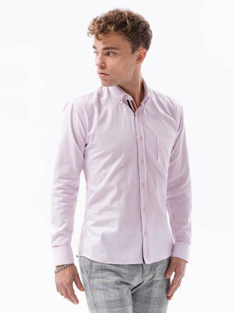 Men's shirt with long sleeves - pink K643