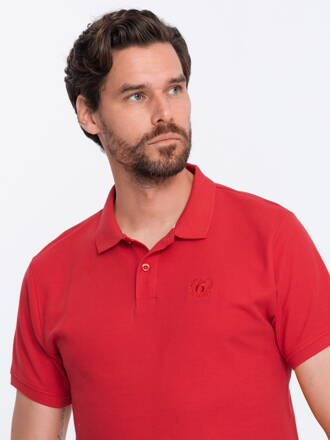 Men's plain polo shirt S1374 - red