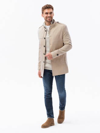 Men's mid-season coat C269 - beige