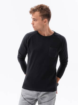 Men's plain longsleeve L137 - black