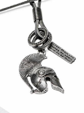 Men's necklace on the leather strap A210