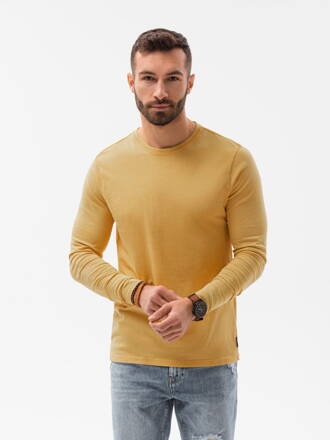 Men's plain longsleeve L131 - mustard