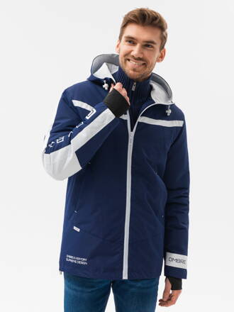 Men's winter jacket C455 - dark blue