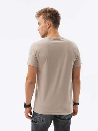 Men's printed t-shirt S1434 V-21D- beige