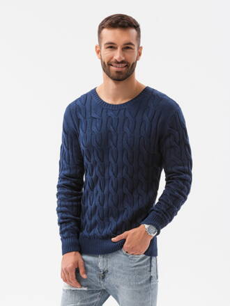 Men's sweater E195 - dark blue