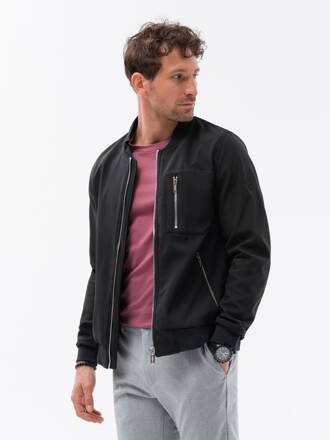 Men's mid-season bomber jacket C513 - black