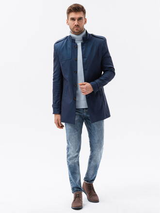 Men's mid-season coat C269 - navy