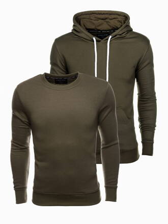 BASIC men's sweatshirt set - olive 2-pack V3 Z54