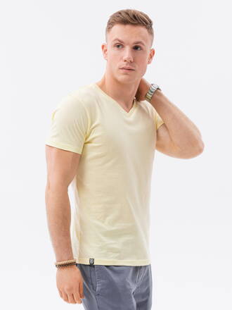 Men's plain t-shirt S1369 - light yellow
