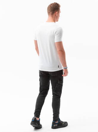 Men's printed t-shirt S1434 V-5A- white