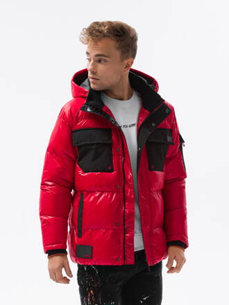 Men's mid-season quilted jacket C457 - red