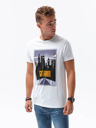 Men's printed t-shirt S1434 V-4A- white