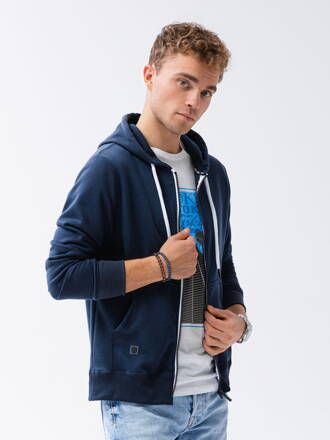 Men's zip-up sweatshirt B977 - navy V