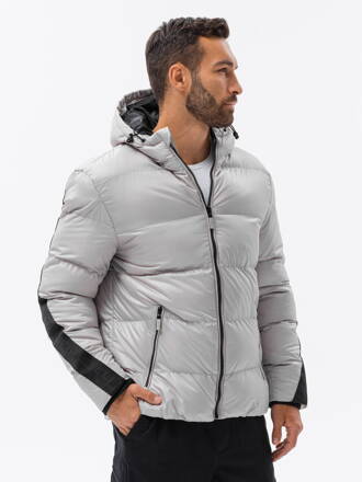 Men's winter jacket C503 - light grey