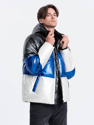 Men's winter jacket C459 - blue