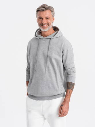 Men's hooded sweatshirt B1313 - grey melange