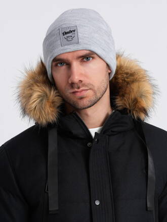 Men's hat H103 - grey melange