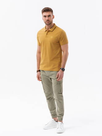 Men's plain polo shirt S1374 - yellow