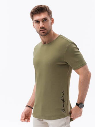 Men's printed t-shirt S1387 - olive