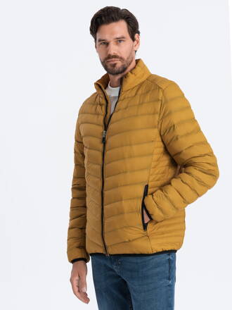 Men's mid-season quilted jacket C528 - mustard