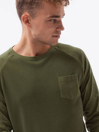 Men's plain longsleeve L137 - olive