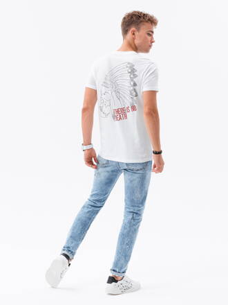 Men's printed t-shirt - white S1682