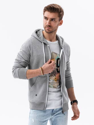 Men's zip-up sweatshirt B977 - yellow