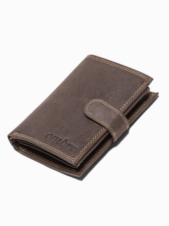 Men's leather wallet A091 - brown