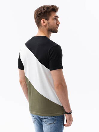 Men's t-shirt - black/olive S1627