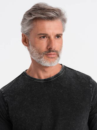 Men's plain longsleeve L131 - black