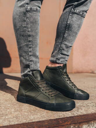 Men's casual sneakers T379 - olive