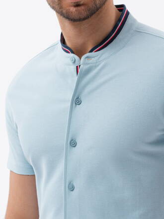 Men's shirt with short sleeves K543 - blue