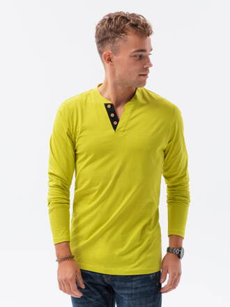 Men's plain longsleeve L133 - lime