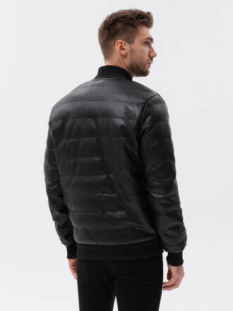 Men's mid-season bomber jacket - black C602