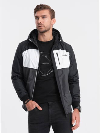 Men's mid-season quilted jacket C447 - black