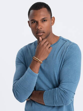 Men's plain longsleeve L131 - light blue