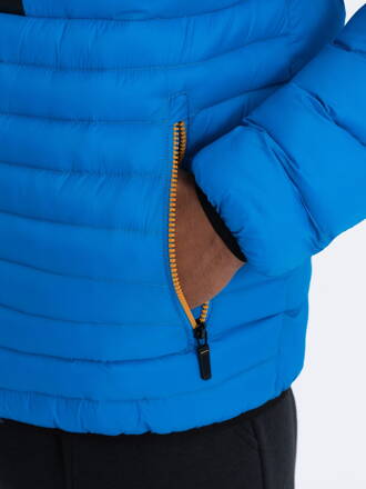 Men's mid-season quilted jacket C372 - blue