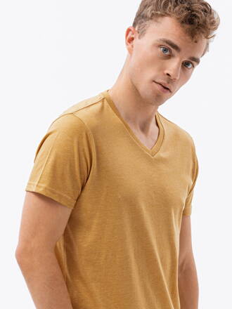 Men's plain t-shirt S1369 - mustard melange