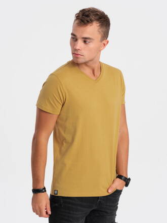 Men's plain t-shirt S1369 - mustard
