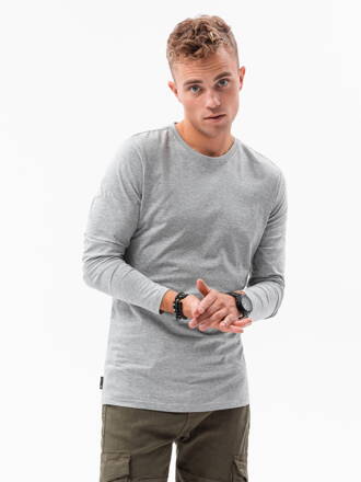 Men's plain longsleeve L138 - grey melange