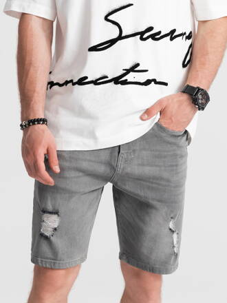 Men's denim shorts - grey W311