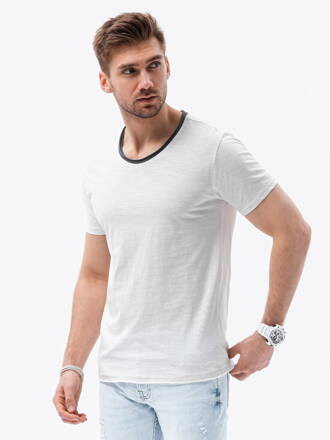 Men's printed t-shirt S1385 - white