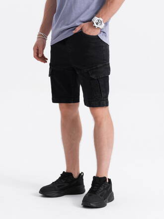Men's denim shorts - dark grey W362