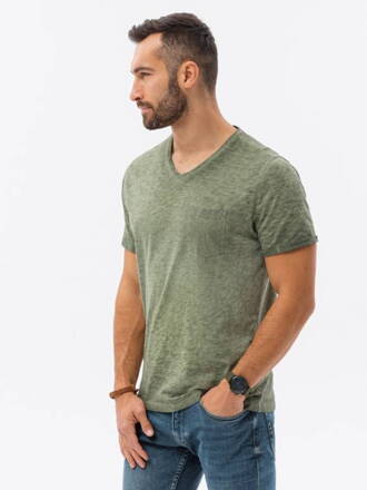 Men's plain t-shirt S1388 - olive